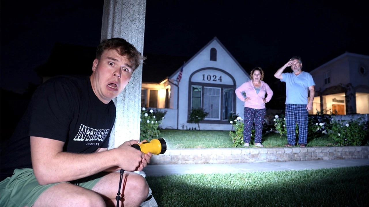 Shining Flashlights into Strangers Houses, YouTube thumbnail